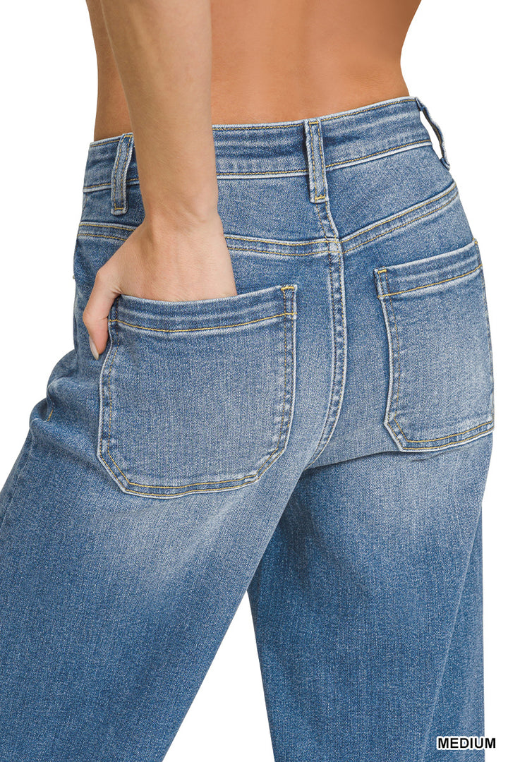 Front & Center Wide Leg Jeans-Tops-Anatomy Clothing Boutique in Brenham, Texas