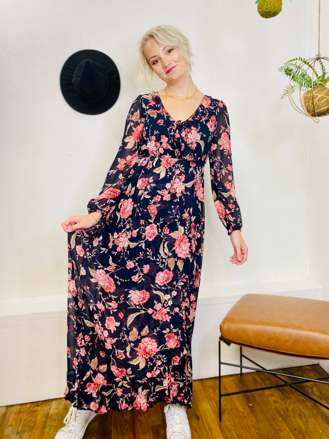Garber Floral Maxi Dress BILA 77-Dresses-Anatomy Clothing Boutique in Brenham, Texas