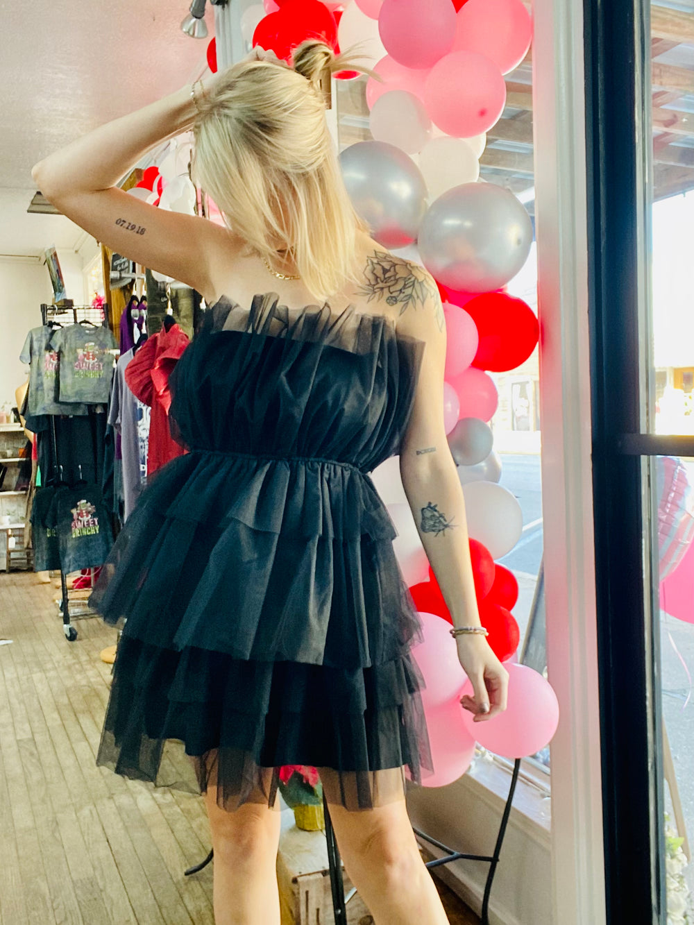 Veyda Layered Organza Dress-Dresses-Anatomy Clothing Boutique in Brenham, Texas