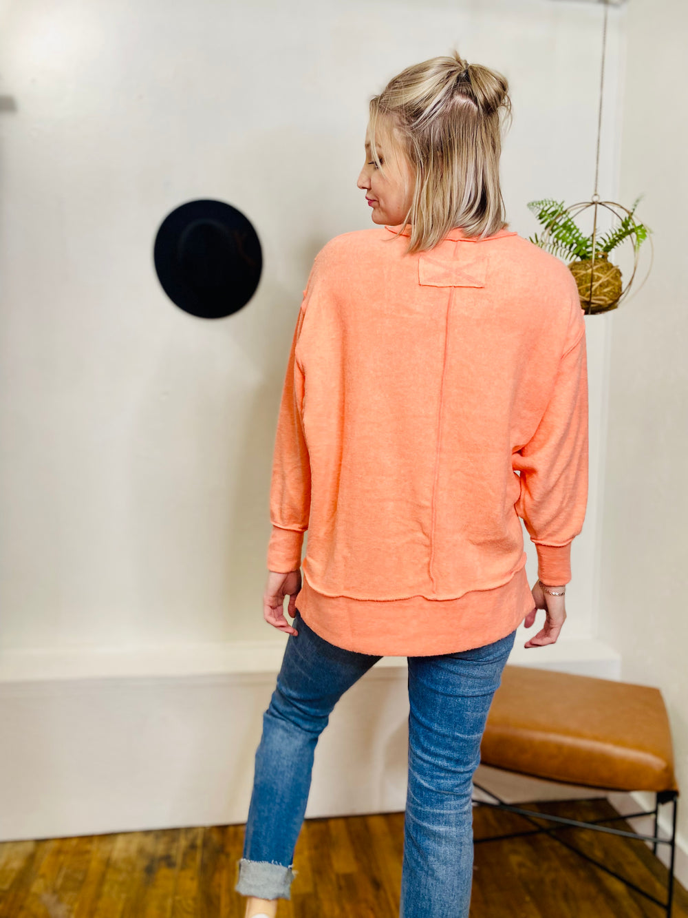 Peach Flow Oversized Soft Sweatshirt-Tops-Anatomy Clothing Boutique in Brenham, Texas