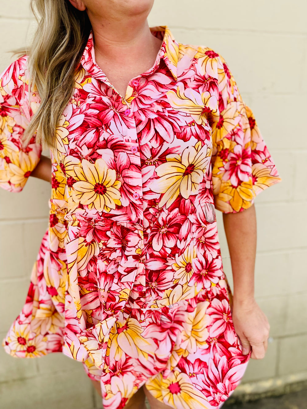 Endless Summer Floral Button Dress-Dresses-Anatomy Clothing Boutique in Brenham, Texas