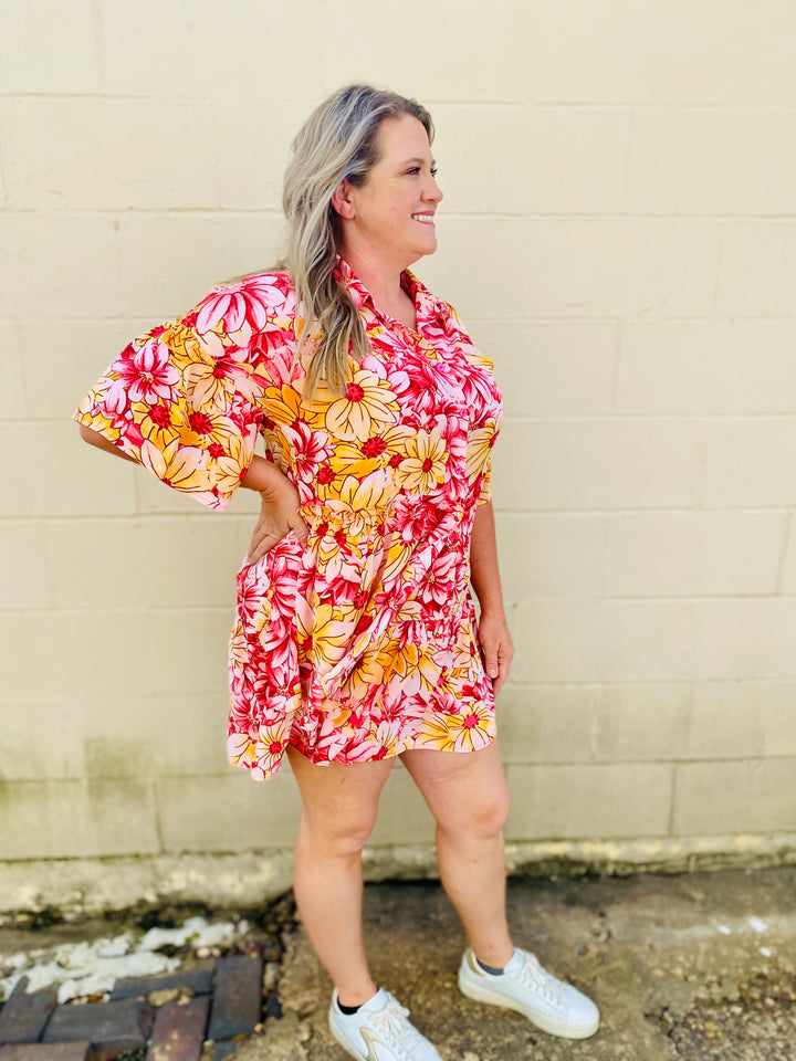 Endless Summer Floral Button Dress-Dresses-Anatomy Clothing Boutique in Brenham, Texas
