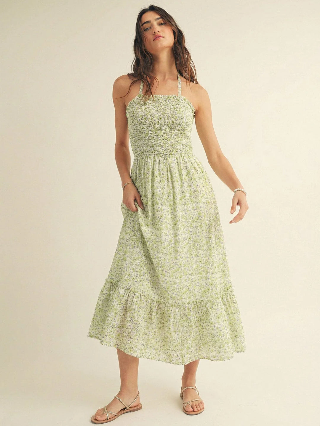 Meadow Bloom Smocked Maxi Dress