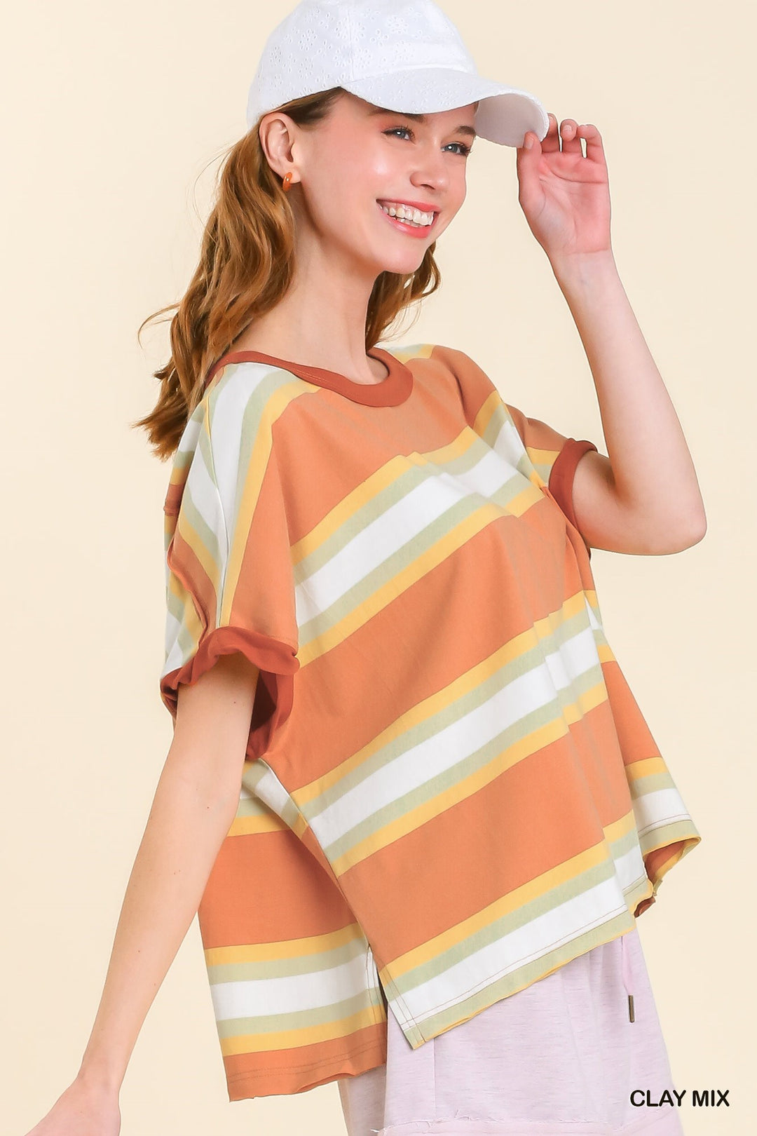 Elle Striped Boxy Top UMGEE-Tops-Anatomy Clothing Boutique in Brenham, Texas