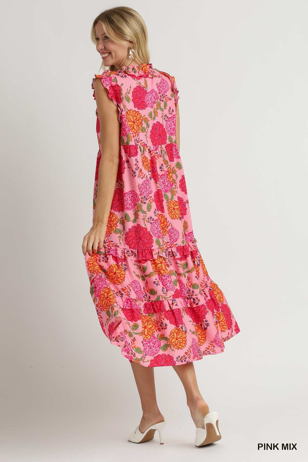 Kate Floral Midi Dress UMGEE-Dresses-Anatomy Clothing Boutique in Brenham, Texas