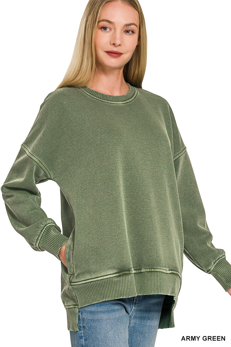 Weekend State of Mind Pullover - Army-Tops-Anatomy Clothing Boutique in Brenham, Texas