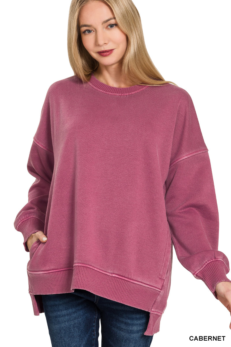 Weekend State of Mind Pullover - Cabernet-Tops-Anatomy Clothing Boutique in Brenham, Texas