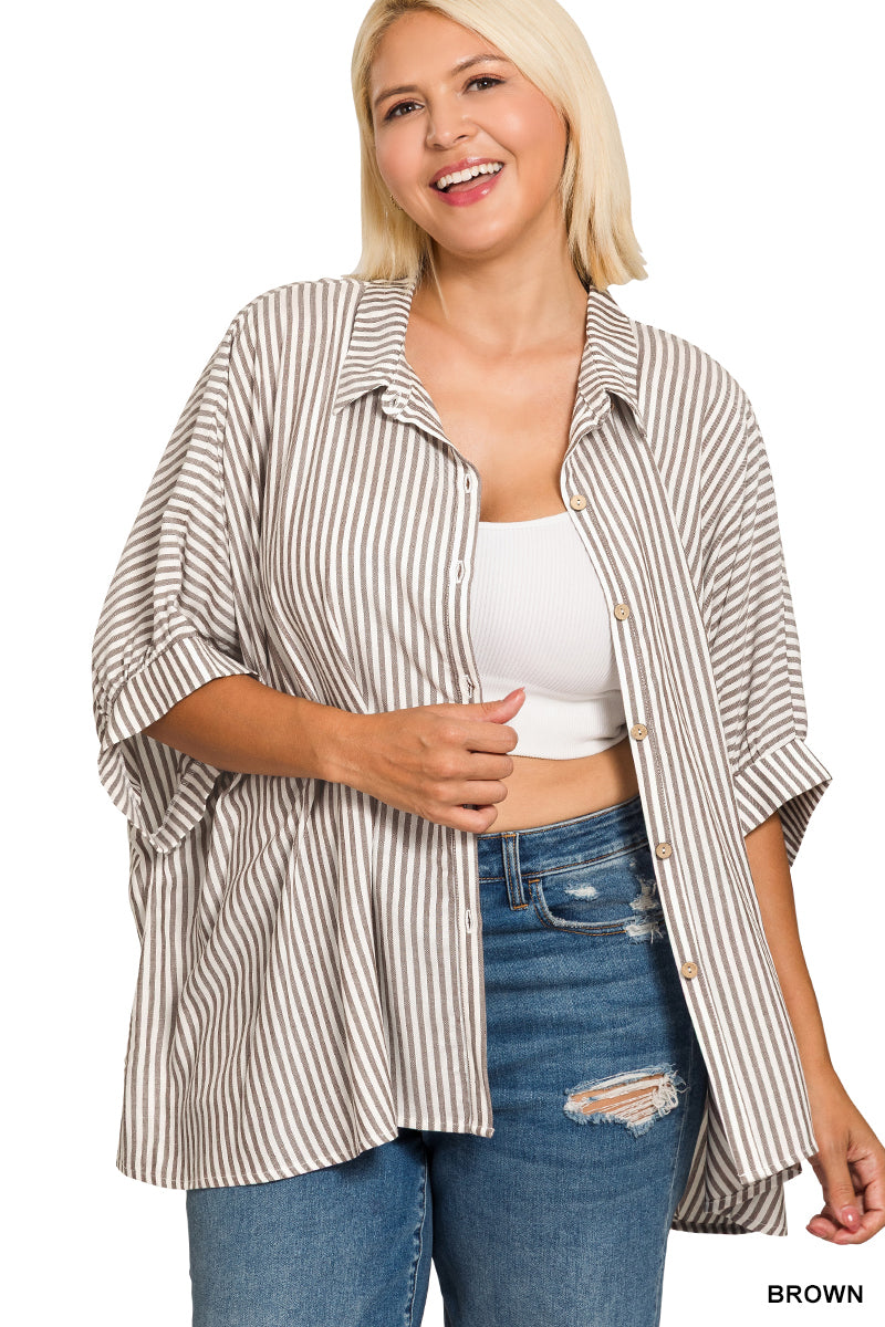 Weekend Wander Shirt [Curvy]-Tops-Anatomy Clothing Boutique in Brenham, Texas