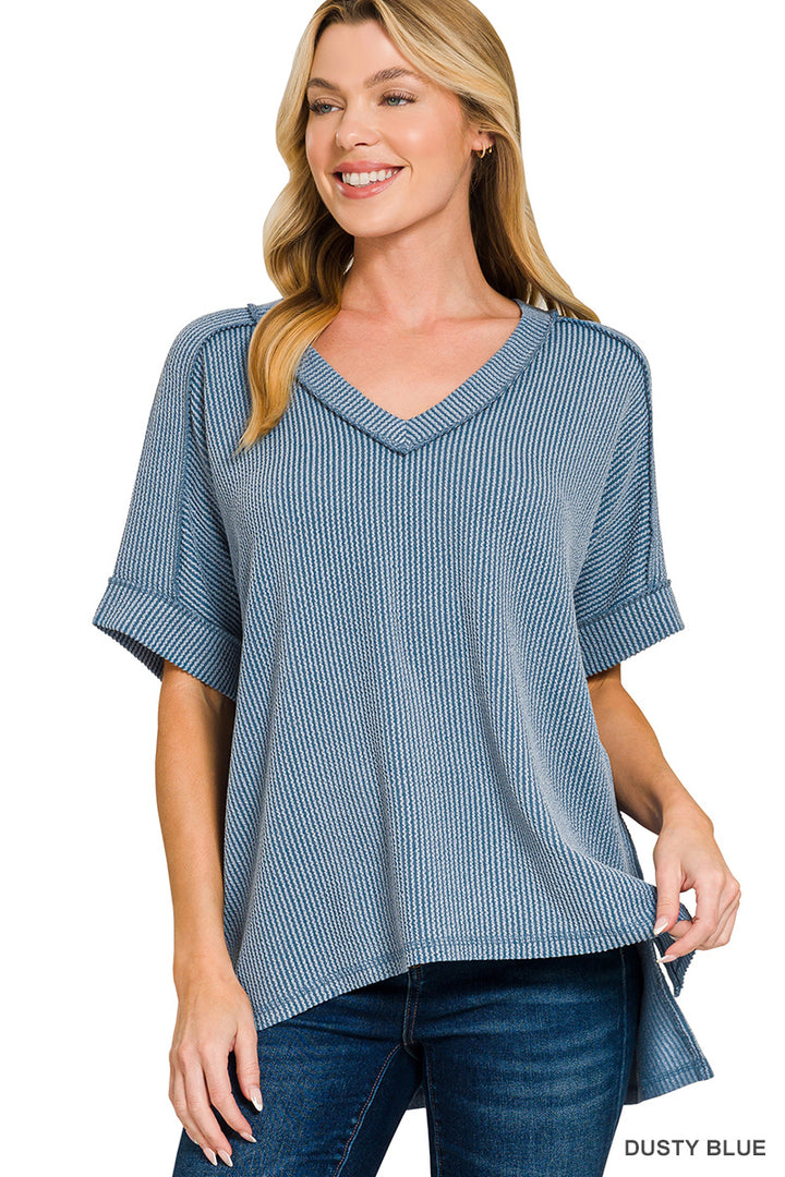 Roll With It Relaxed Tee - Dusty Blue