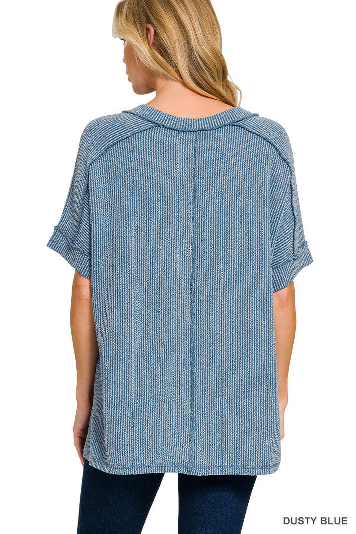 Roll With It Relaxed Tee - Dusty Blue
