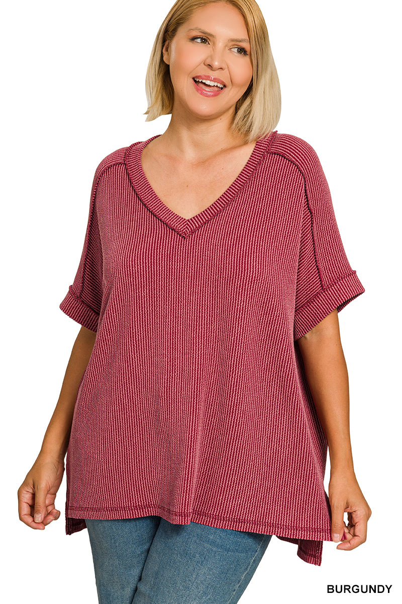 Roll With It Relaxed Tee - Burgundy-Tops-Anatomy Clothing Boutique in Brenham, Texas