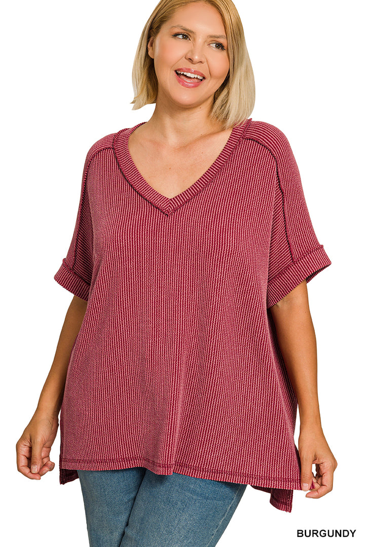 Roll With It Relaxed Tee - Burgundy-Tops-Anatomy Clothing Boutique in Brenham, Texas