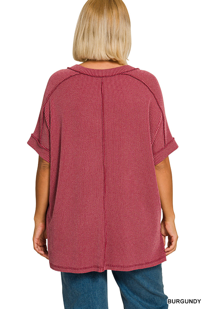 Roll With It Relaxed Tee - Burgundy-Tops-Anatomy Clothing Boutique in Brenham, Texas