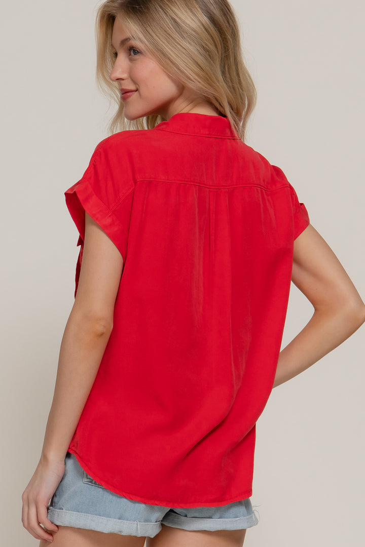 Downtown Days Button Down - Red-Tops-Anatomy Clothing Boutique in Brenham, Texas