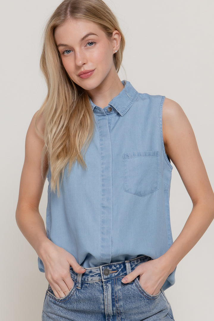 Locals Only Button Tank-Tops-Anatomy Clothing Boutique in Brenham, Texas