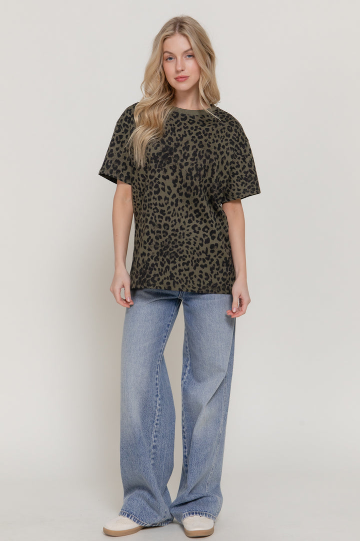 Alley Cat Tee - Olive-Tops-Anatomy Clothing Boutique in Brenham, Texas