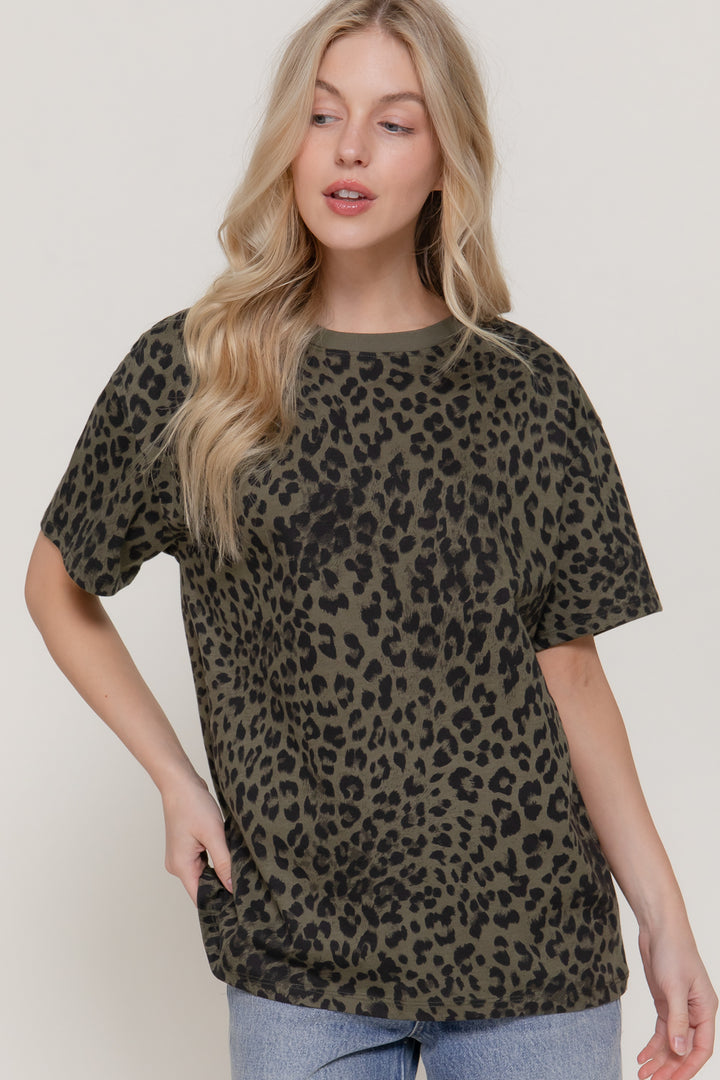 Alley Cat Tee - Olive-Tops-Anatomy Clothing Boutique in Brenham, Texas