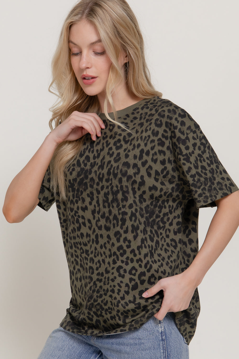 Alley Cat Tee - Olive-Tops-Anatomy Clothing Boutique in Brenham, Texas