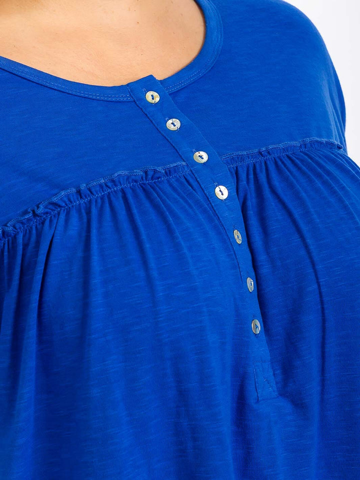 Long Live Henley Tunic Top [Curvy]-Tops-Anatomy Clothing Boutique in Brenham, Texas