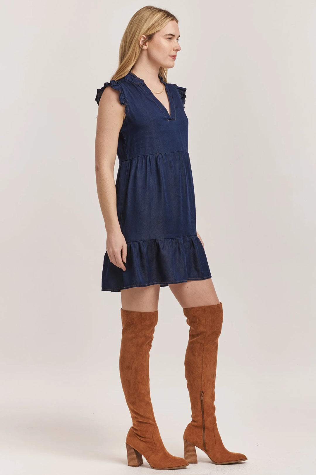 Berenice Denim Tercel Dress DEAR JOHN-Dresses-Anatomy Clothing Boutique in Brenham, Texas