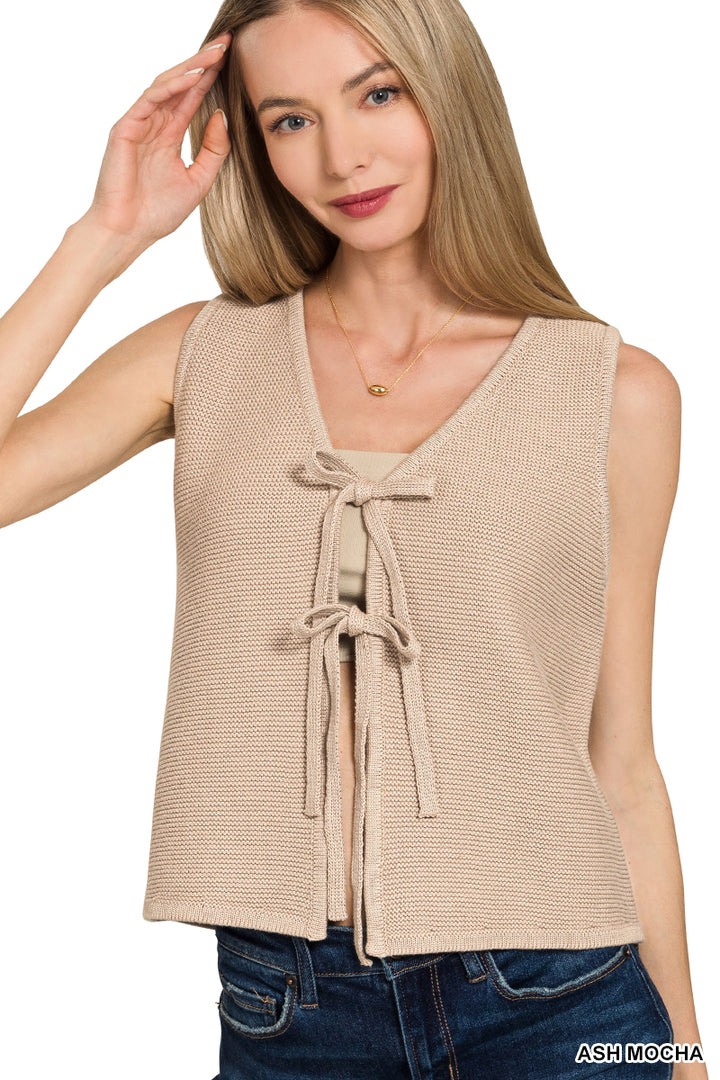 Tie It Together Sweater Vest-Tops-Anatomy Clothing Boutique in Brenham, Texas