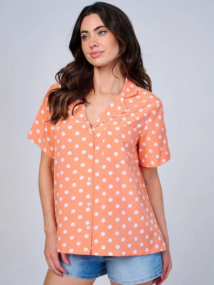 Sunny Days Polka Dot Blouse-Tops-Anatomy Clothing Boutique in Brenham, Texas