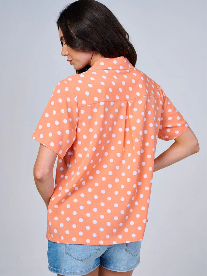 Sunny Days Polka Dot Blouse-Tops-Anatomy Clothing Boutique in Brenham, Texas