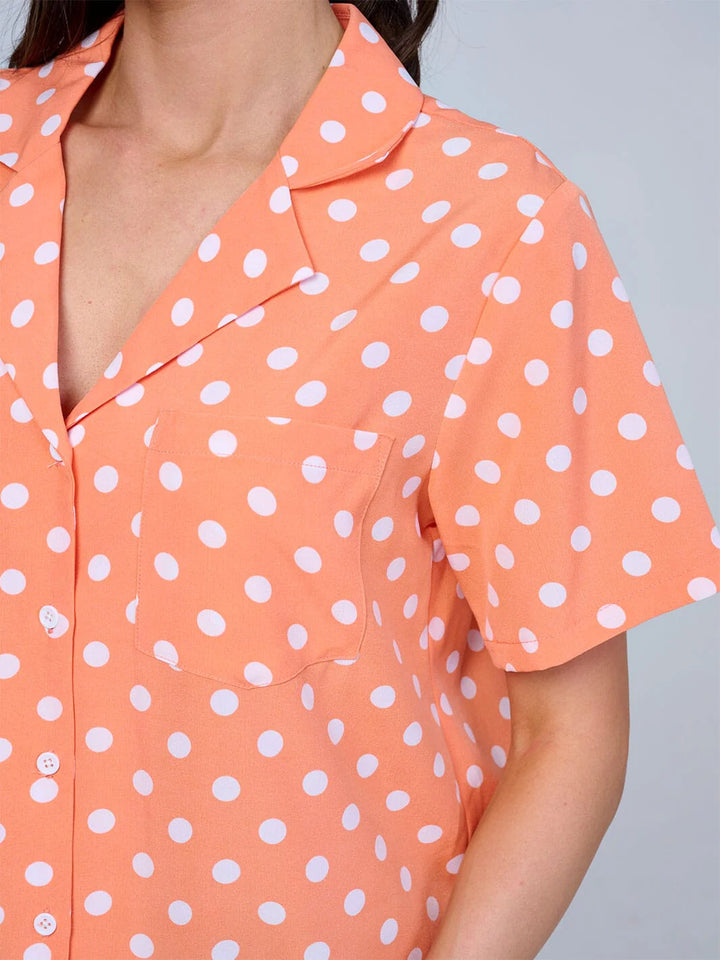Sunny Days Polka Dot Blouse-Tops-Anatomy Clothing Boutique in Brenham, Texas