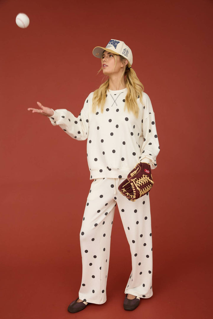 Dots of Fun Textured Knit Top-Shirts & Tops-Anatomy Clothing Boutique in Brenham, Texas
