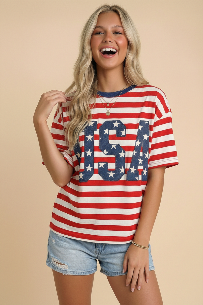 Stars Stripes & Summer Tee-Tops-Anatomy Clothing Boutique in Brenham, Texas