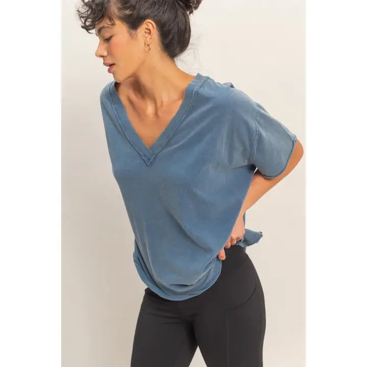 Worn In & Wanderin' Tee - Navy-Tops-Anatomy Clothing Boutique in Brenham, Texas