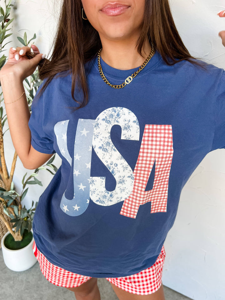 USA Picnic Graphic Tee-Anatomy Clothing Boutique in Brenham, Texas