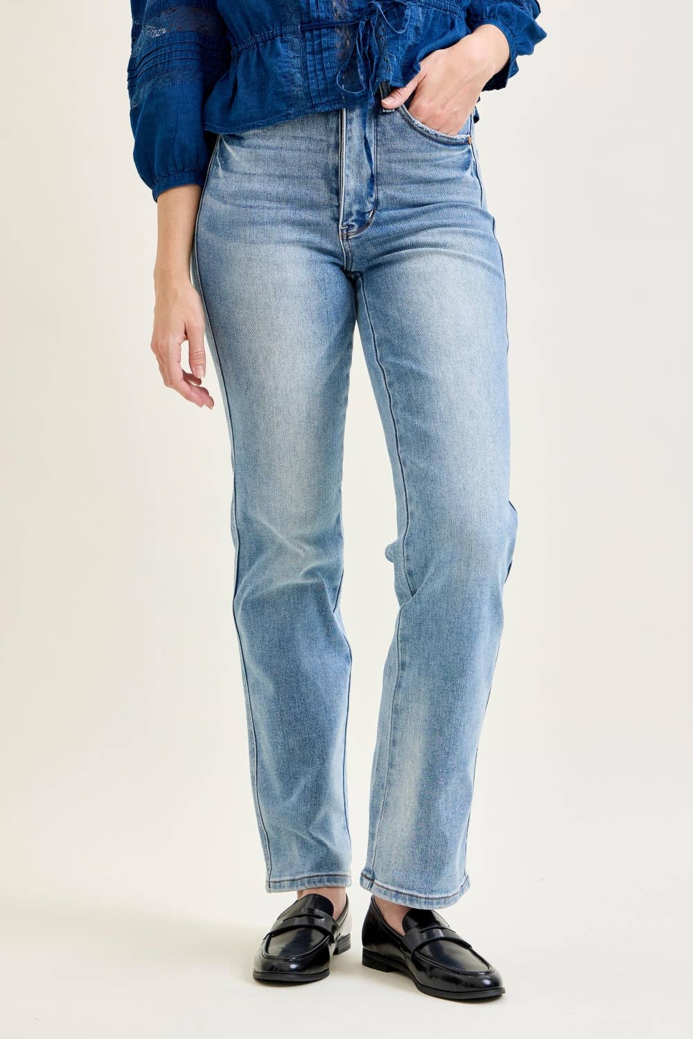Smooth Moves Straight Jeans JUDY BLUE-Bottoms and Jeans-Anatomy Clothing Boutique in Brenham, Texas