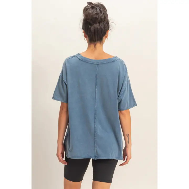Worn In & Wanderin' Tee - Navy-Tops-Anatomy Clothing Boutique in Brenham, Texas