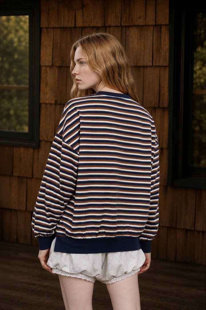 The Weekend Edit Striped Knit Top-Tops-Anatomy Clothing Boutique in Brenham, Texas