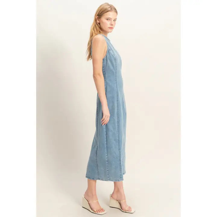 Blue Jean Baby Dress-Dresses-Anatomy Clothing Boutique in Brenham, Texas