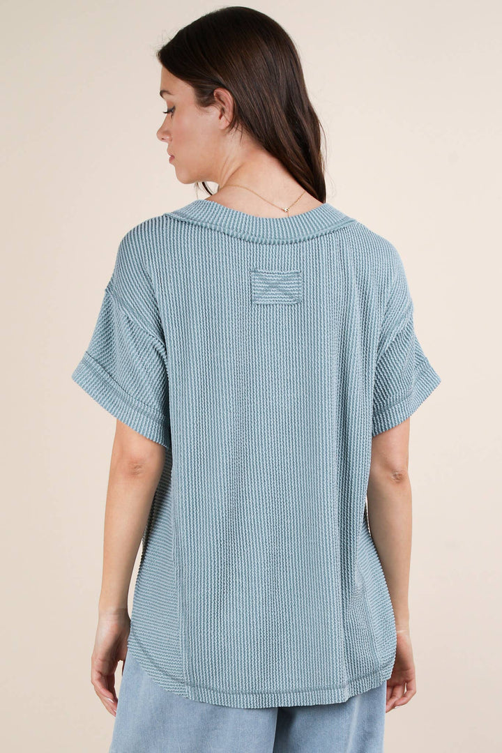 Casual Comfy Ribbed Knit Top-Tops-Anatomy Clothing Boutique in Brenham, Texas