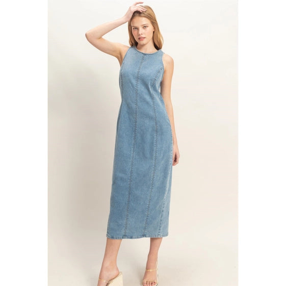Blue Jean Baby Dress-Dresses-Anatomy Clothing Boutique in Brenham, Texas