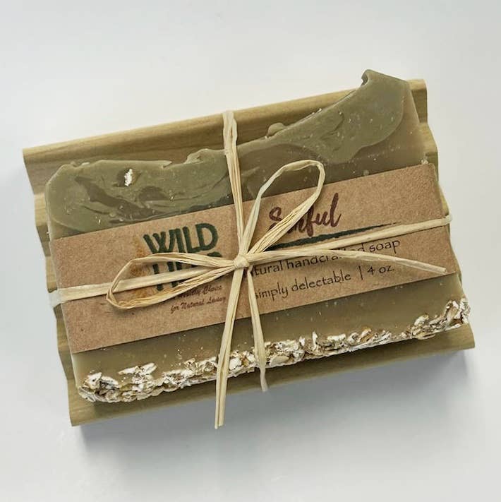 Natural Soap Bar + Wood Dish Gift Set-Accessories-Anatomy Clothing Boutique in Brenham, Texas