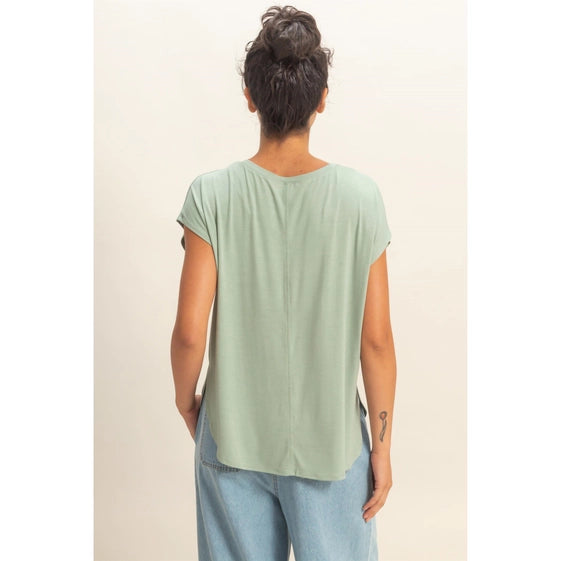 Fresh Air Favorite Top - Sage-Tops-Anatomy Clothing Boutique in Brenham, Texas