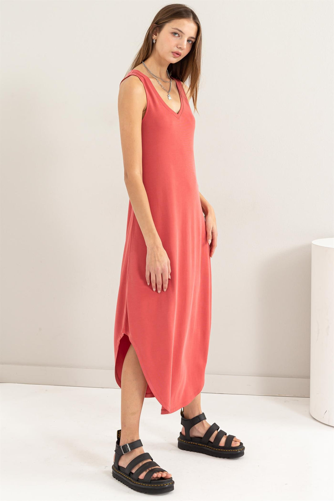 Ashton Sleeveless Midi Dress-Dresses-Anatomy Clothing Boutique in Brenham, Texas