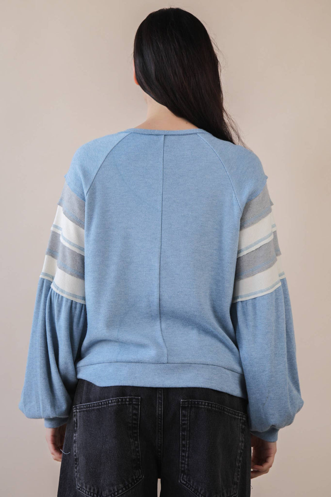 NT12384-Oversized Color Block Comfy Casual Knit Top: MANGO / S-M-L/2-2-2-Anatomy Clothing Boutique in Brenham, Texas