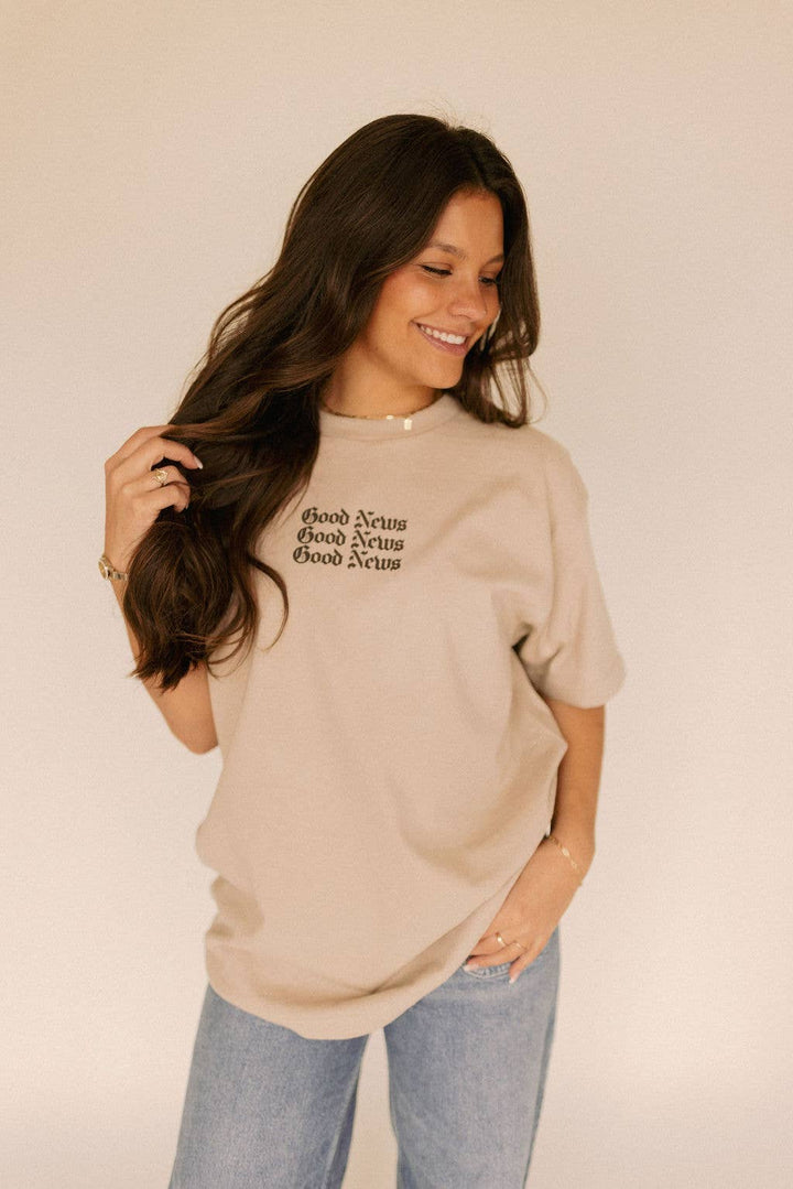 The Good News Easter Graphic-Tops-Anatomy Clothing Boutique in Brenham, Texas