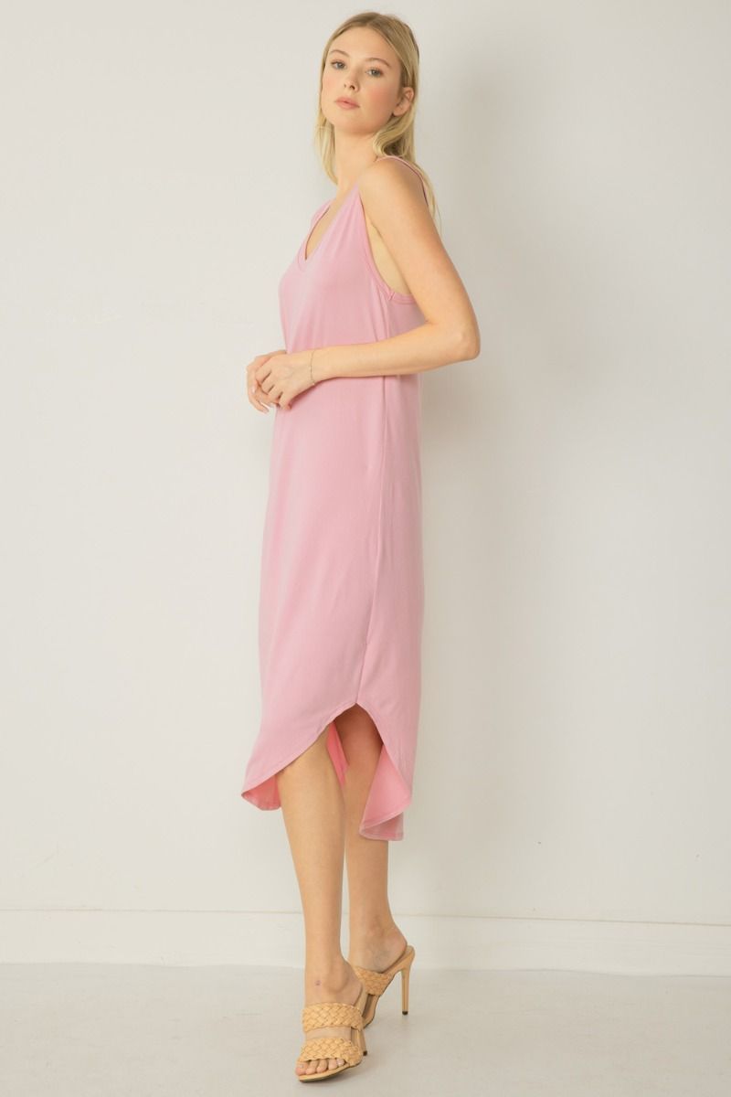 Preppy Pink Tank Dress-Dresses-Anatomy Clothing Boutique in Brenham, Texas