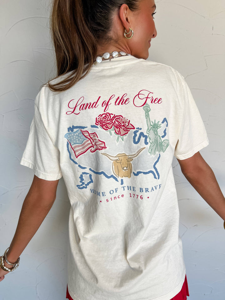 Land of the Free Tee-Tops-Anatomy Clothing Boutique in Brenham, Texas