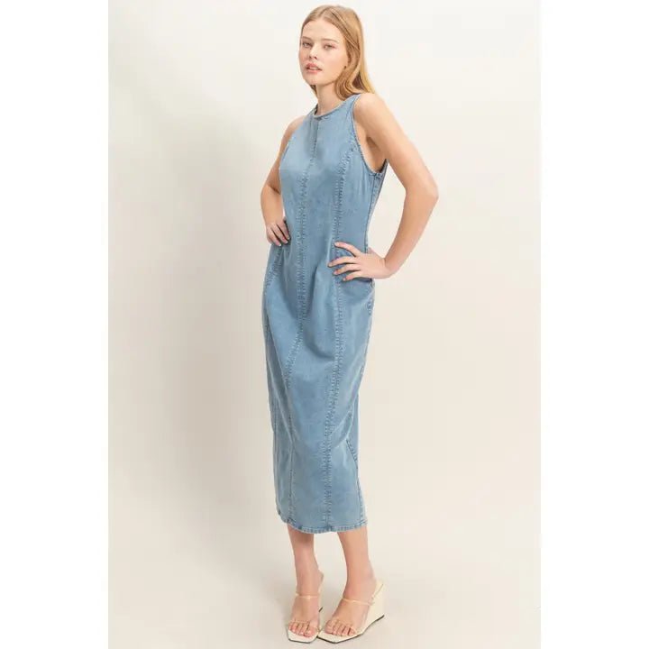 Blue Jean Baby Dress-Dresses-Anatomy Clothing Boutique in Brenham, Texas