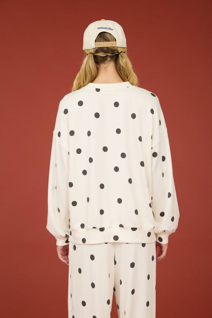 Dots of Fun Textured Knit Top-Shirts & Tops-Anatomy Clothing Boutique in Brenham, Texas