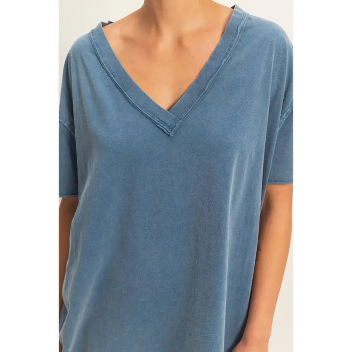 Worn In & Wanderin' Tee - Navy-Tops-Anatomy Clothing Boutique in Brenham, Texas