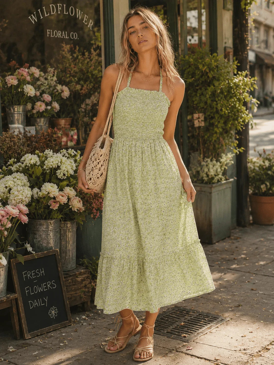 Meadow Bloom Smocked Maxi Dress