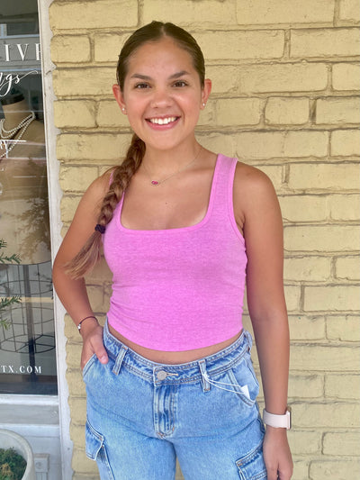 Square Neck Cotton Tank-Tops-Anatomy Clothing Boutique in Brenham, Texas